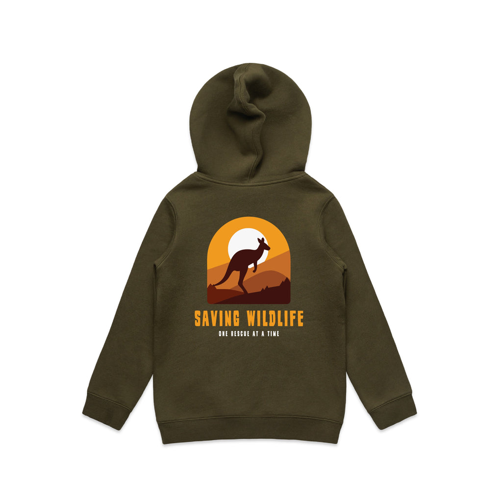 Saving Wildlife - Kids Hoodie Australian Wildlife Hub