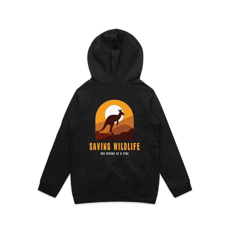 Saving Wildlife - Kids Hoodie Australian Wildlife Hub