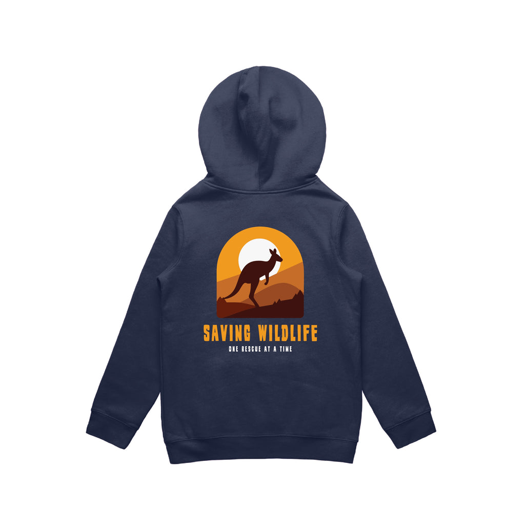 Saving Wildlife - Kids Hoodie Australian Wildlife Hub