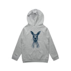 Wallaby Stencil - Kids Hoodie Australian Wildlife Hub
