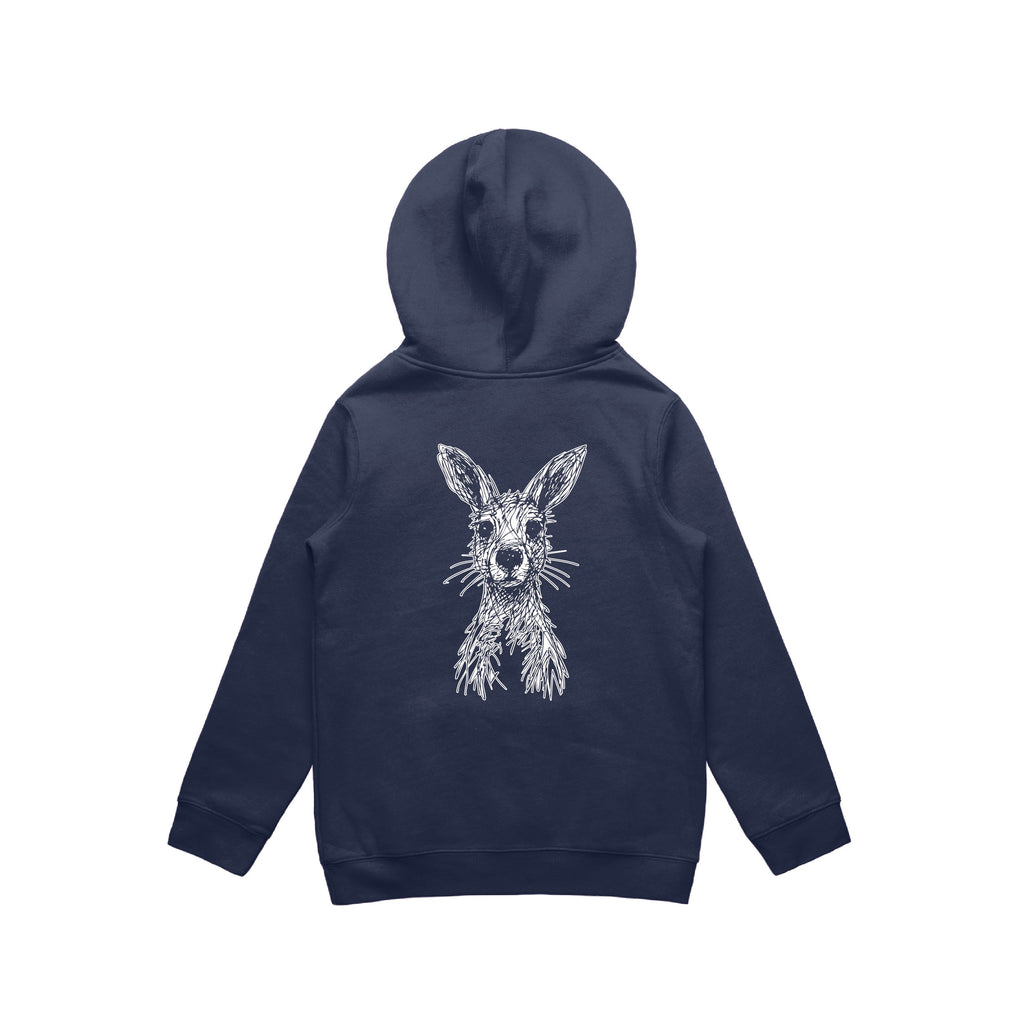 Wallaby Stencil - Kids Hoodie Australian Wildlife Hub