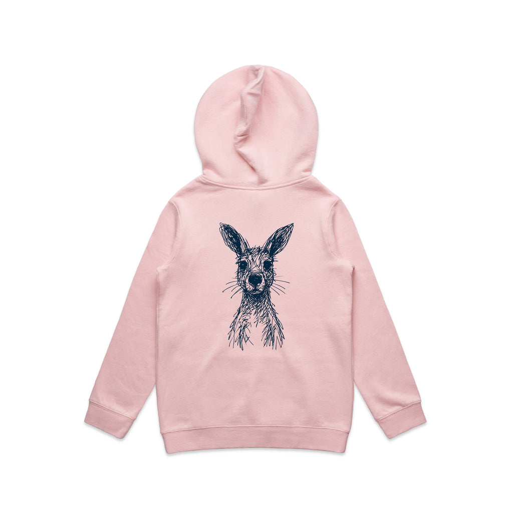Wallaby Stencil - Kids Hoodie Australian Wildlife Hub
