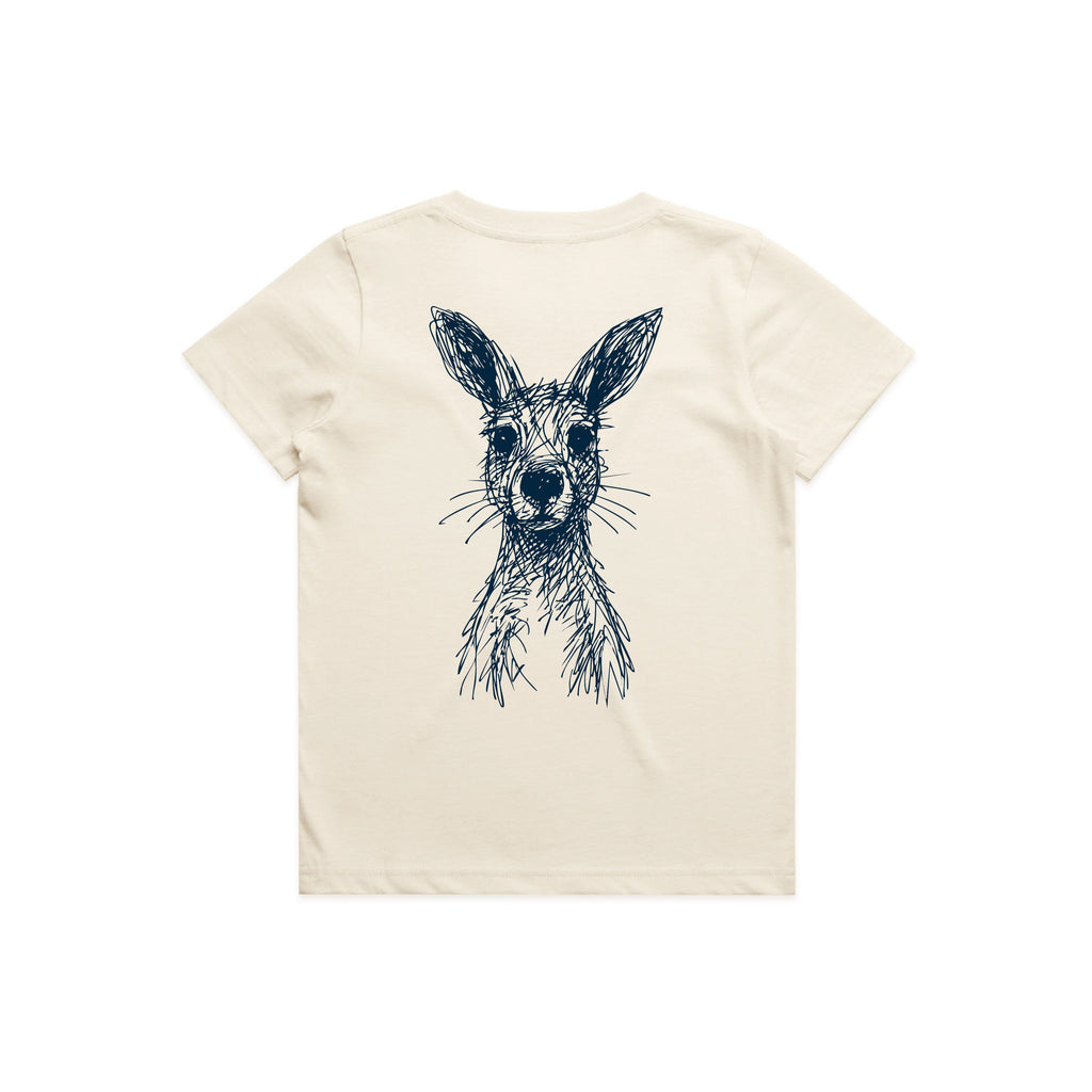 Wallaby Stencil - Kids Tee Australian Wildlife Hub