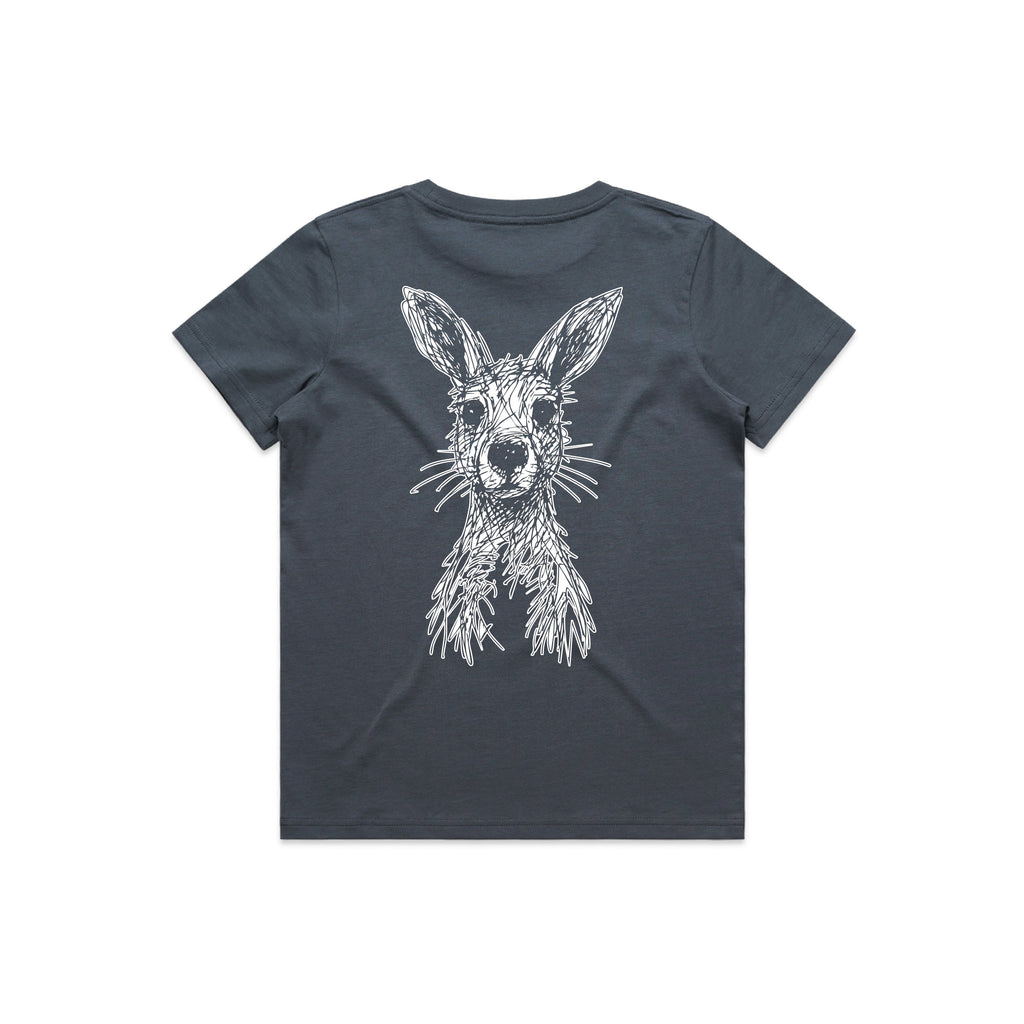 Wallaby Stencil - Kids Tee Australian Wildlife Hub