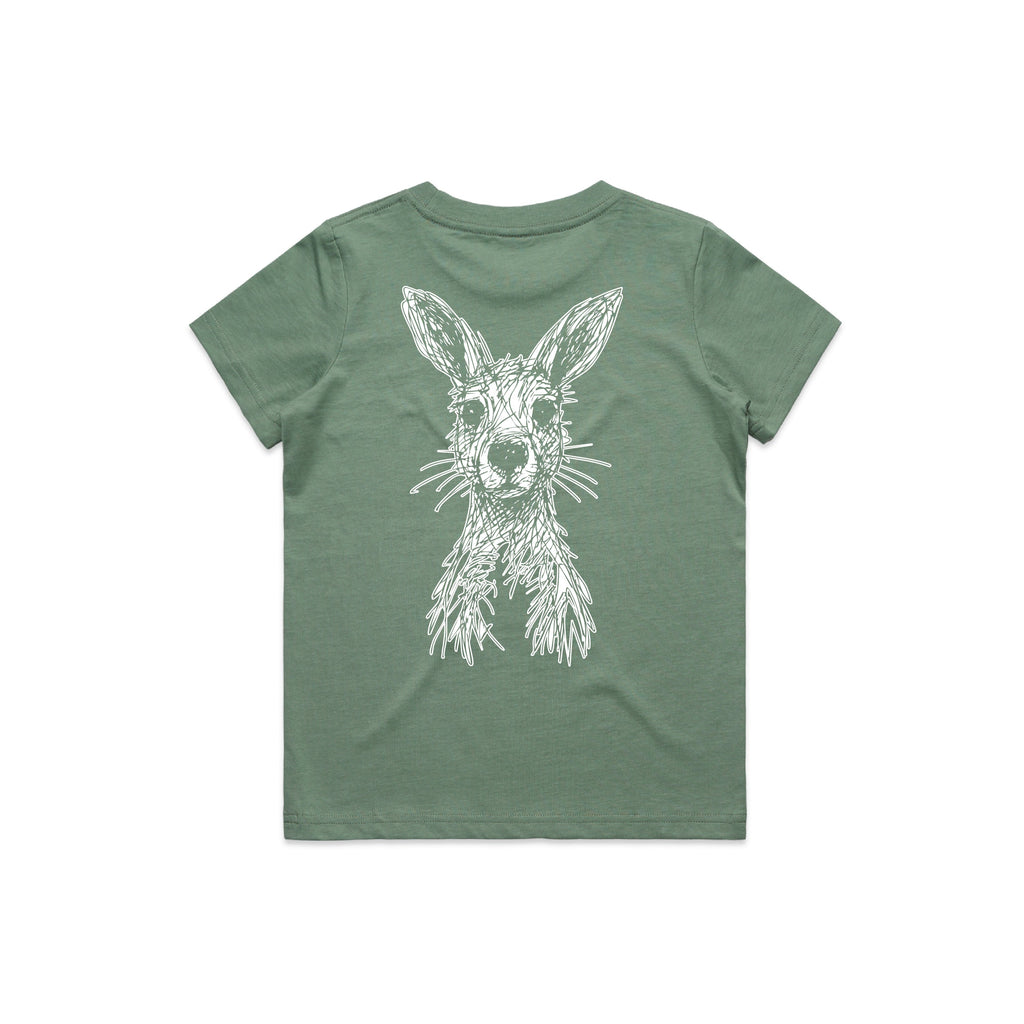 Wallaby Stencil - Kids Tee Australian Wildlife Hub