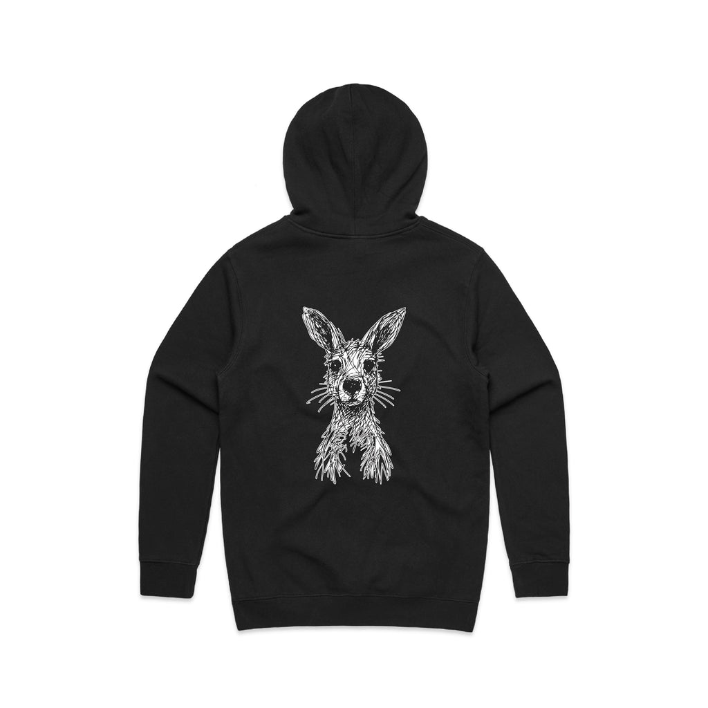 Wallaby Stencil - Men's Hoodie Australian Wildlife Hub