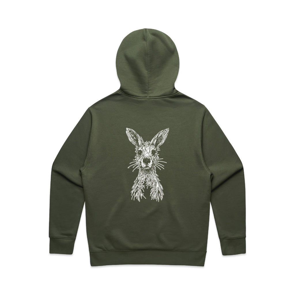 Wallaby Stencil - RELAXED Hoodie Australian Wildlife Hub