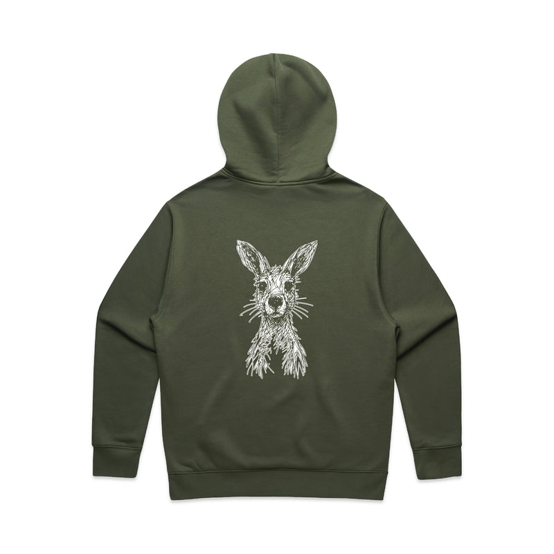 Wallaby Stencil - RELAXED Hoodie Australian Wildlife Hub