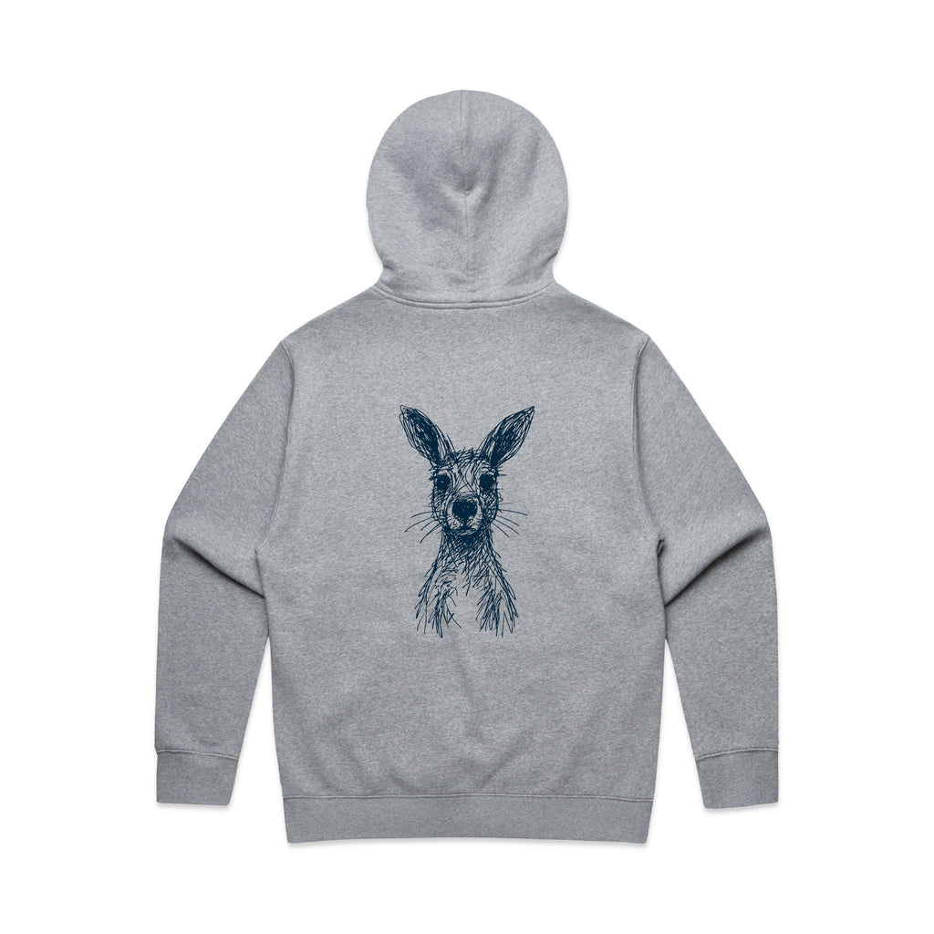 Wallaby Stencil - RELAXED Hoodie Australian Wildlife Hub