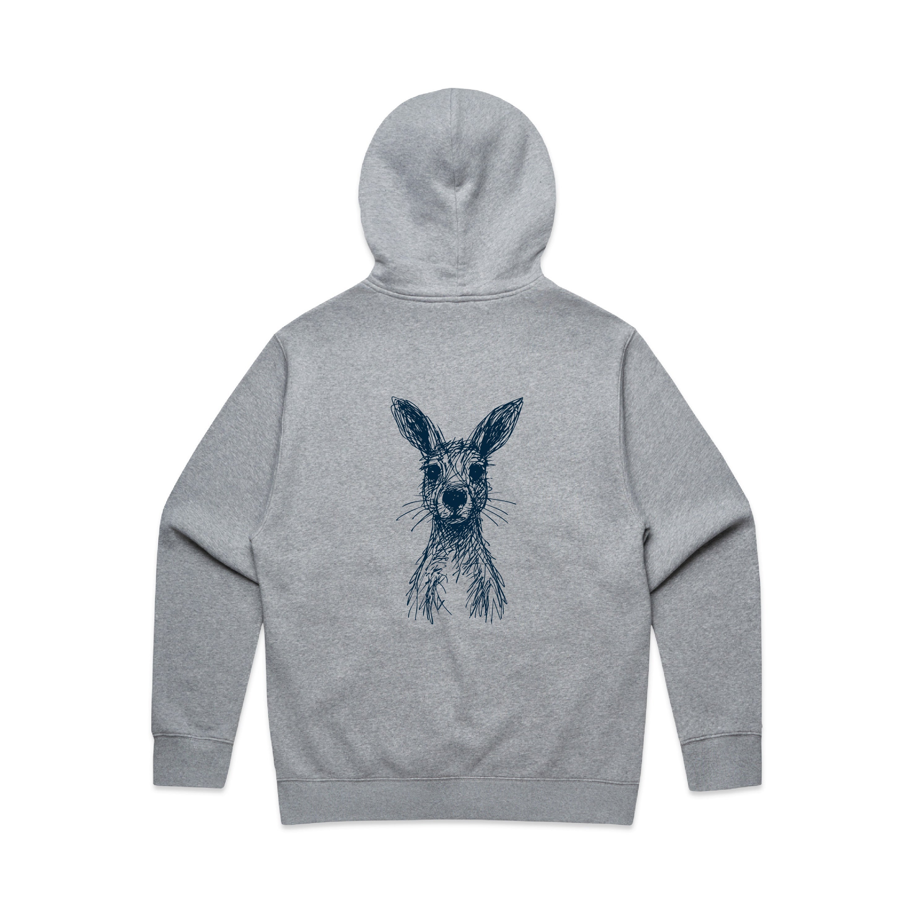 Wallaby Stencil - RELAXED Hoodie Australian Wildlife Hub