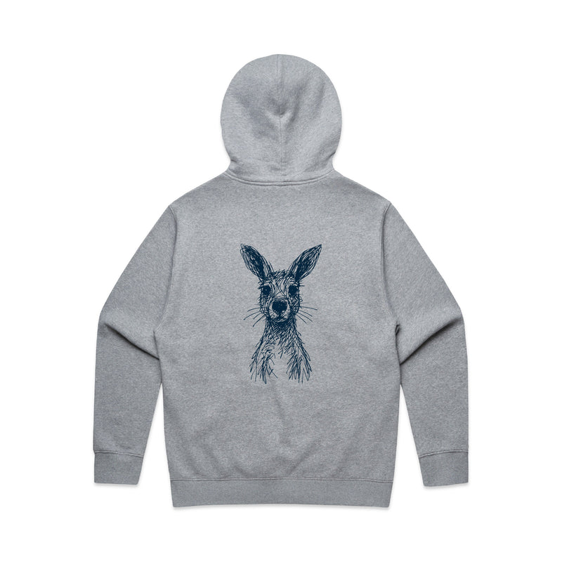 Wallaby Stencil - RELAXED Hoodie Australian Wildlife Hub