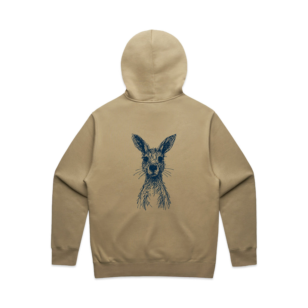 Wallaby Stencil - RELAXED Hoodie Australian Wildlife Hub
