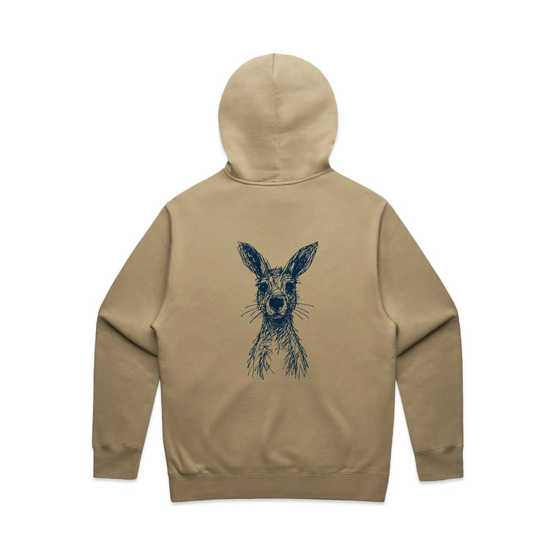 Wallaby Stencil - RELAXED Hoodie Australian Wildlife Hub