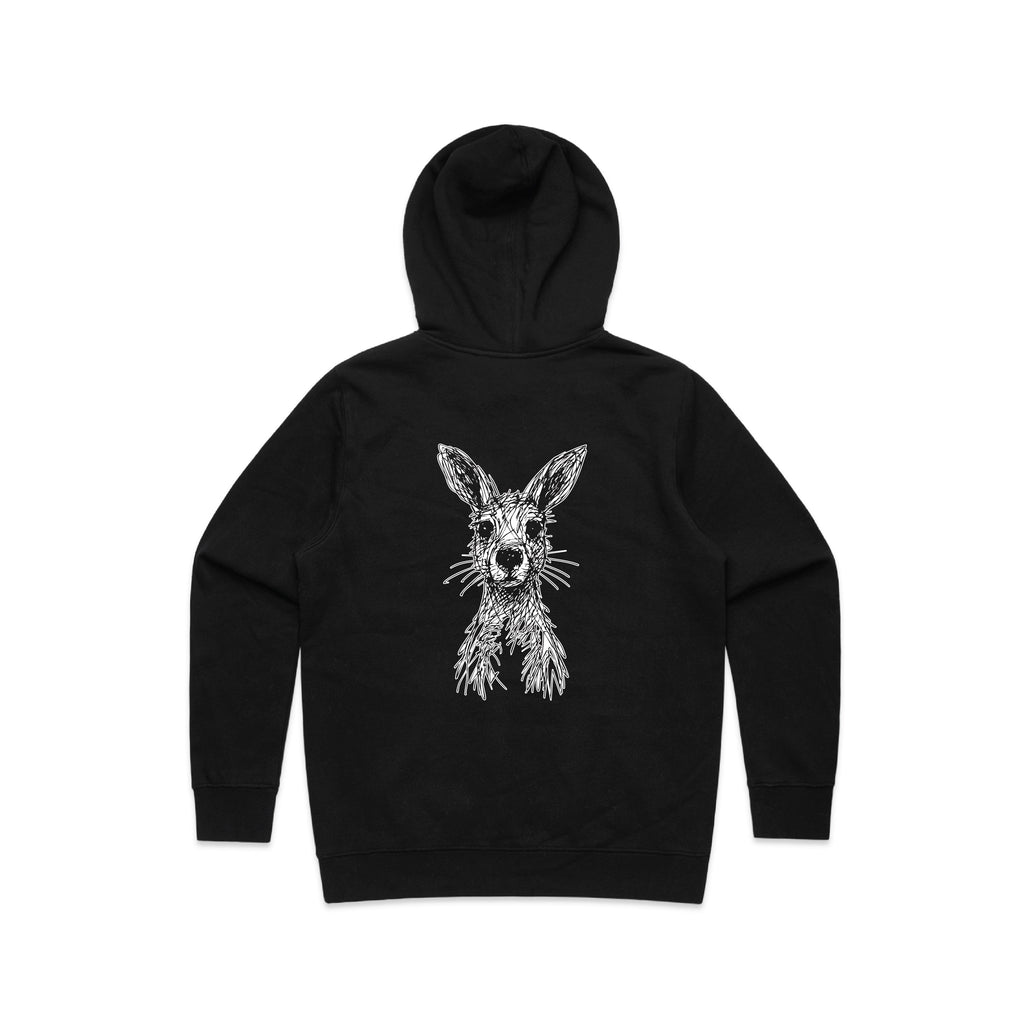 Wallaby Stencil - Women’s Hoodie Australian Wildlife Hub