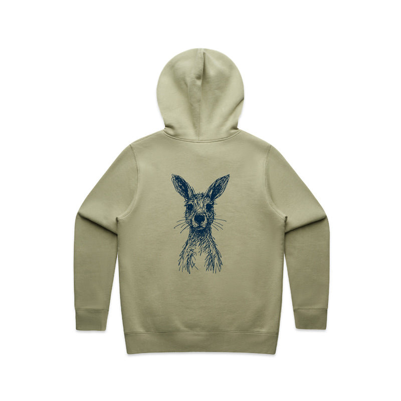 Wallaby Stencil - Women’s Hoodie Australian Wildlife Hub