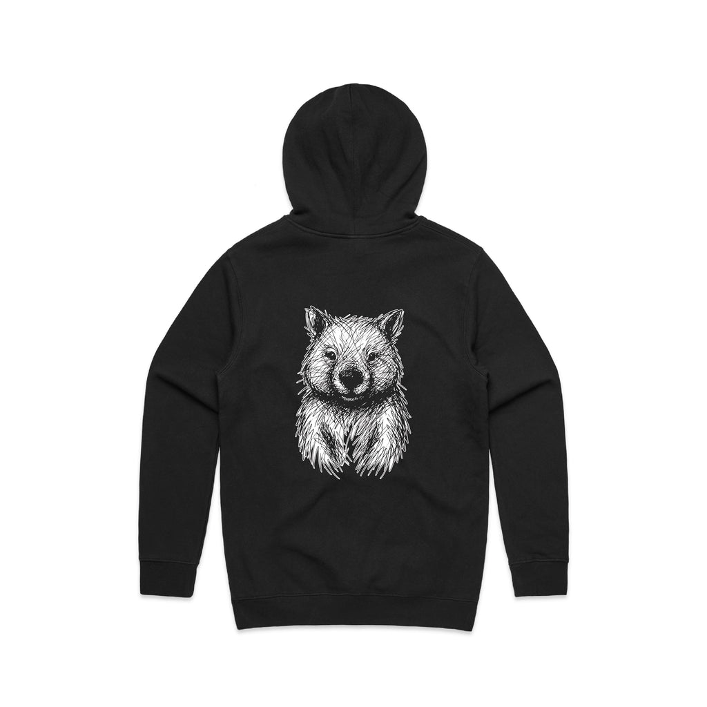 Wombat Stencil - Men's Hoodie Australian Wildlife Hub