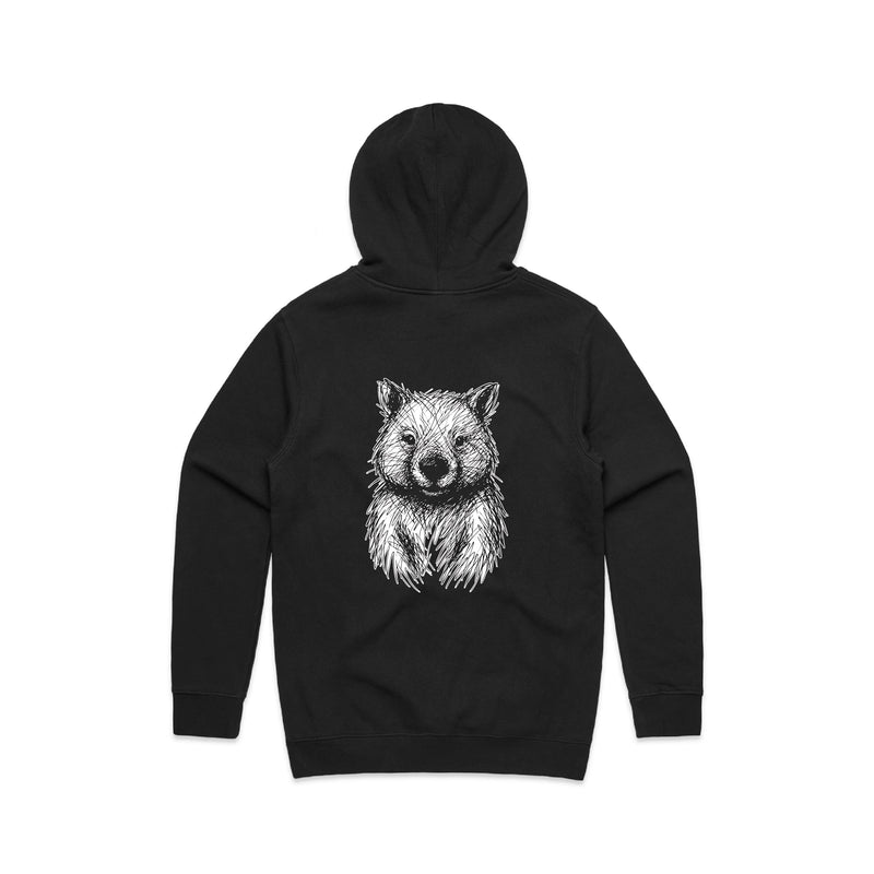 Wombat Stencil - Men's Hoodie Australian Wildlife Hub