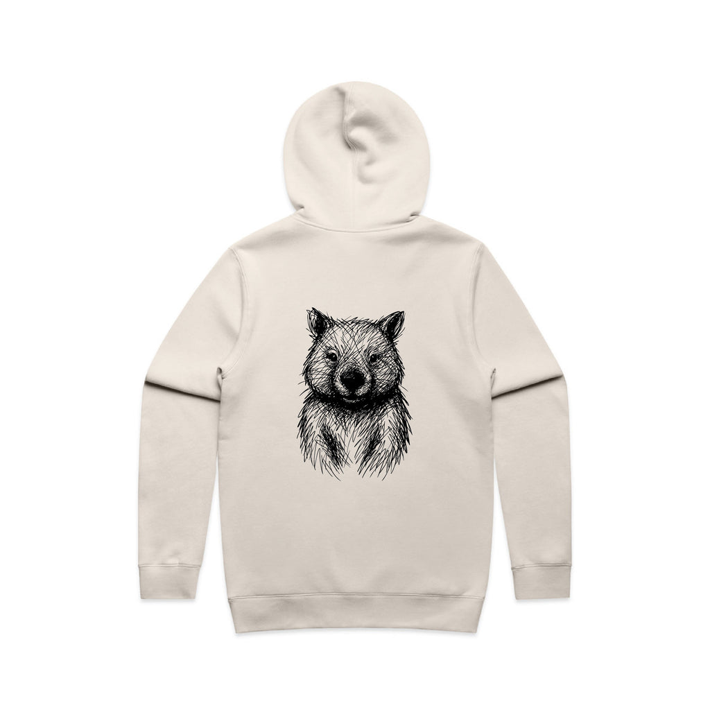 Wombat Stencil - Men's Hoodie Australian Wildlife Hub