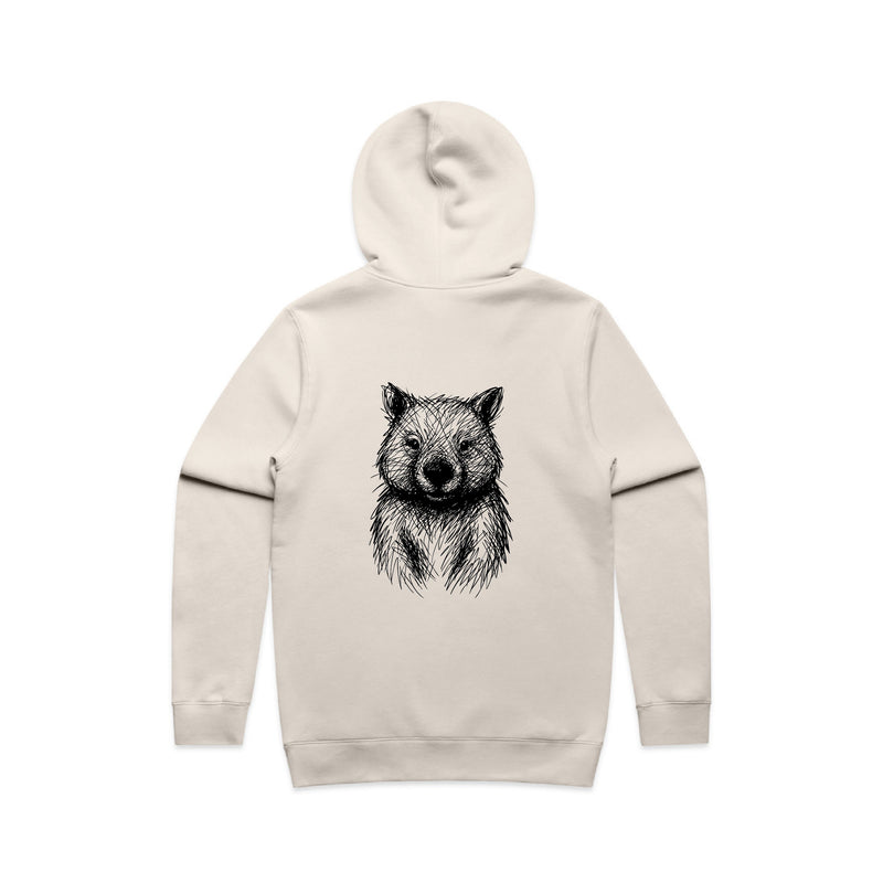 Wombat Stencil - Men's Hoodie Australian Wildlife Hub