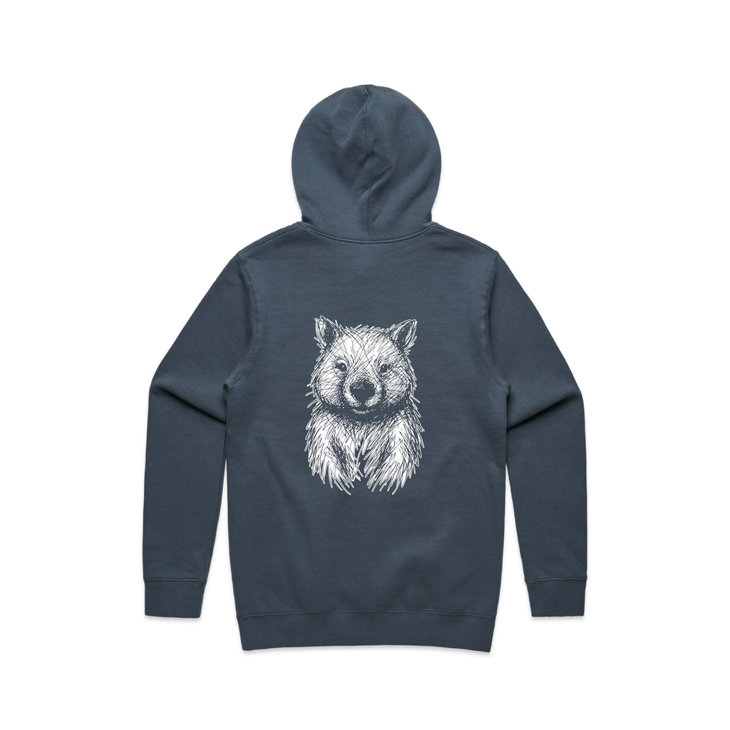 Wombat Stencil - Men's Hoodie Australian Wildlife Hub