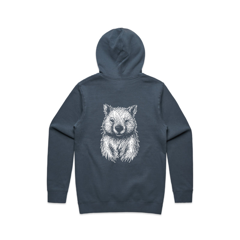 Wombat Stencil - Men's Hoodie Australian Wildlife Hub