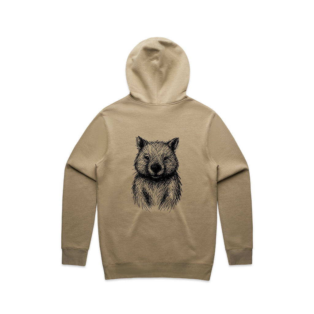 Wombat Stencil - Men's Hoodie Australian Wildlife Hub