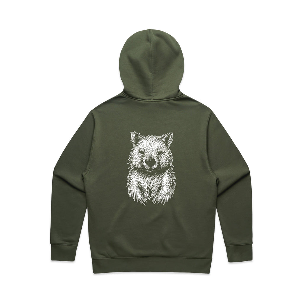 Wombat Stencil - RELAXED Hoodie Australian Wildlife Hub