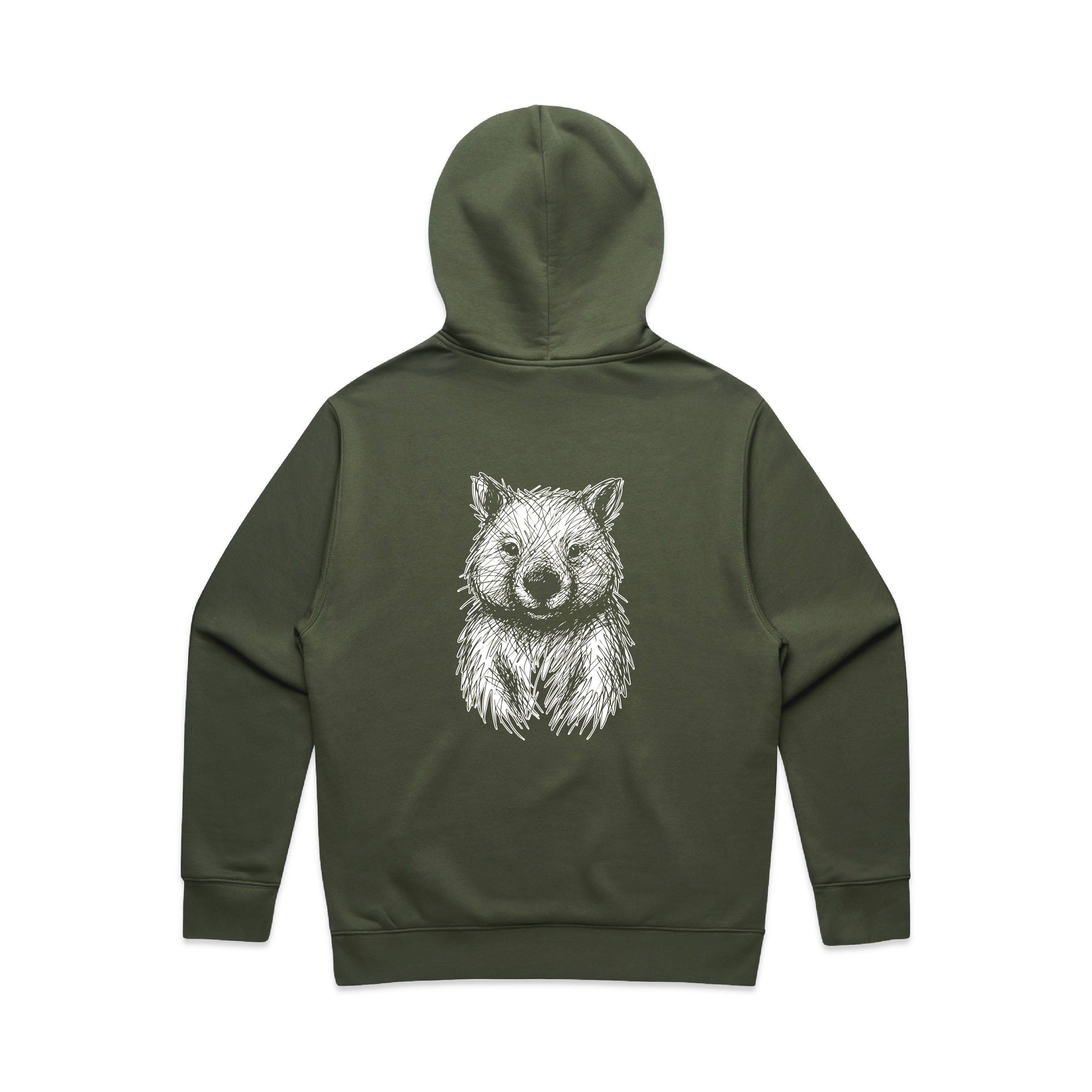 Wombat Stencil - RELAXED Hoodie Australian Wildlife Hub