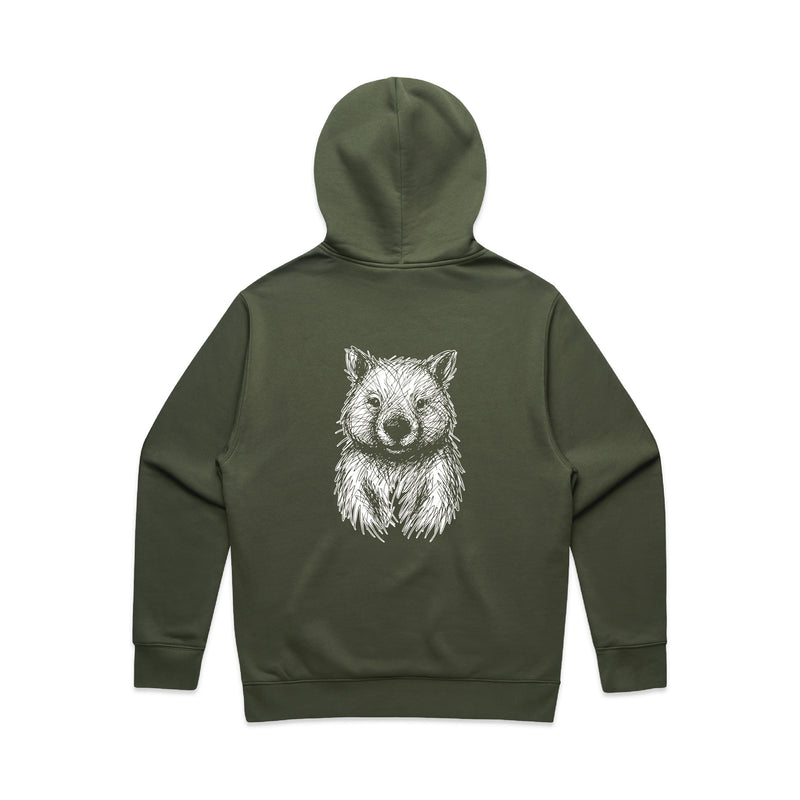 Wombat Stencil - RELAXED Hoodie Australian Wildlife Hub