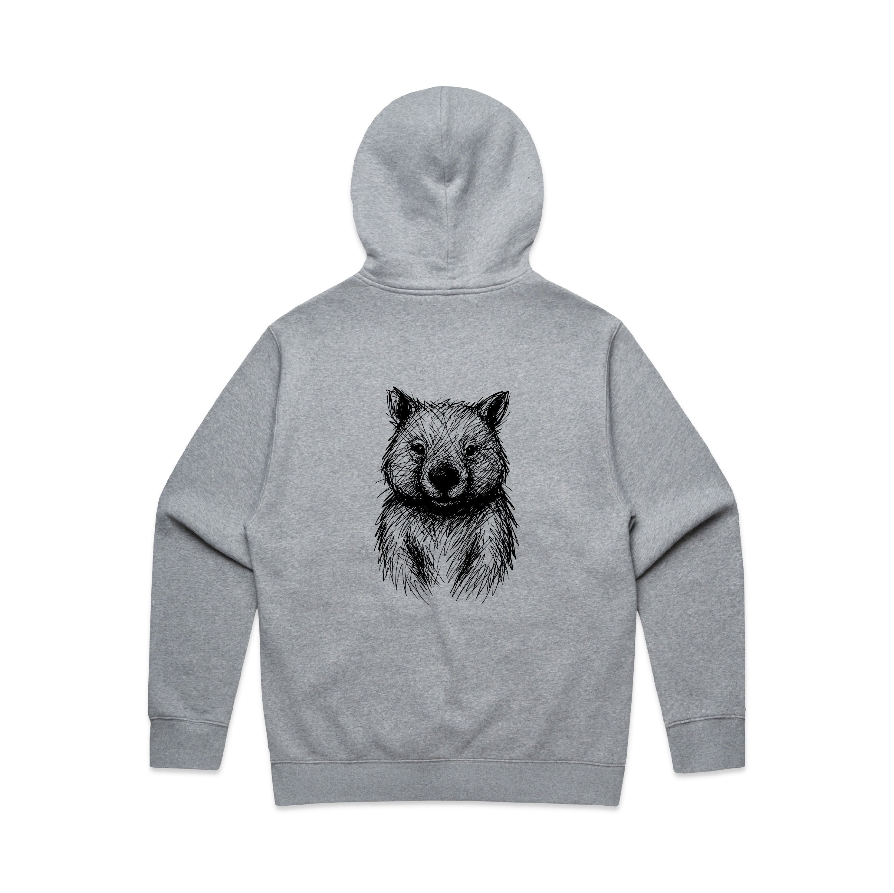 Wombat Stencil - RELAXED Hoodie Australian Wildlife Hub