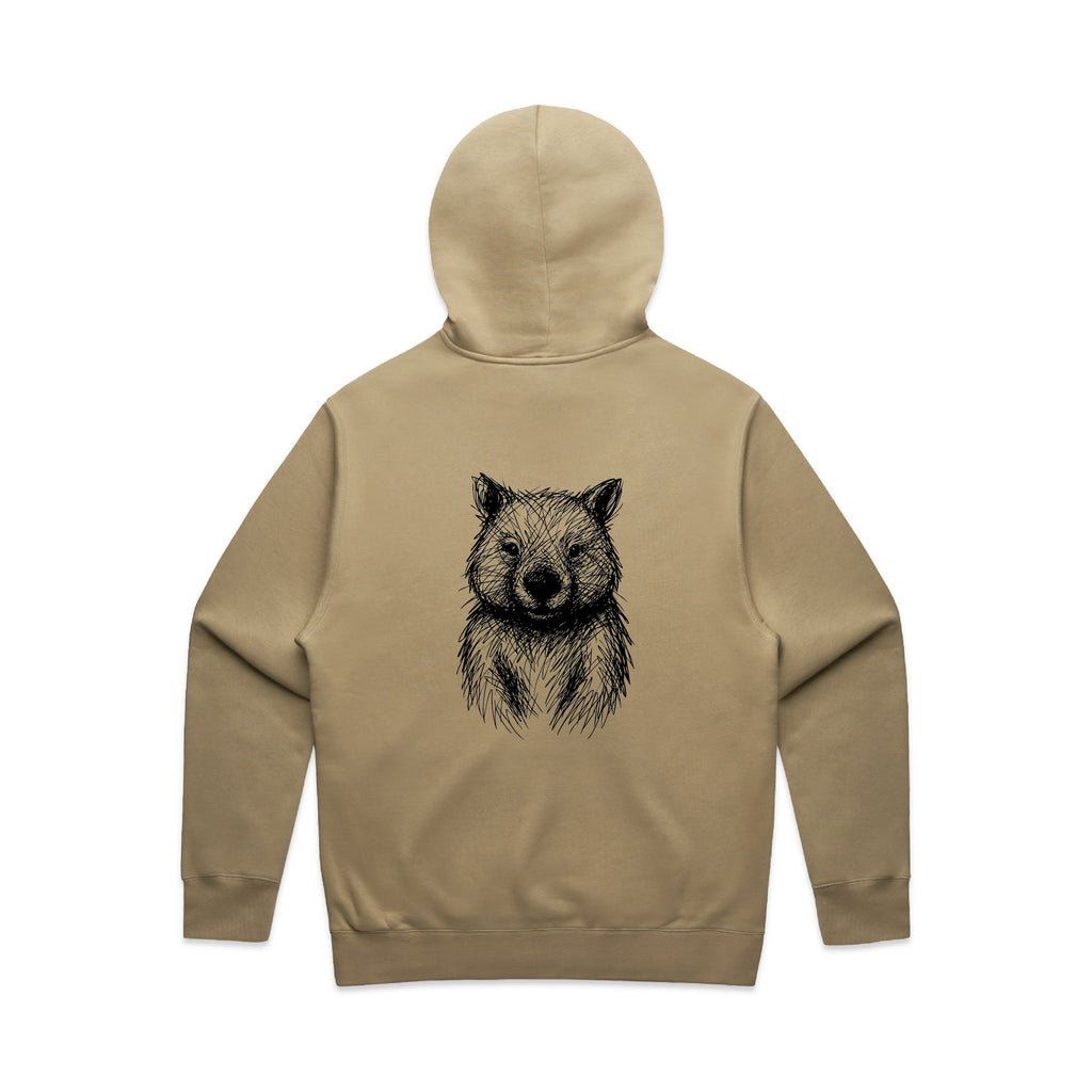 Wombat Stencil - RELAXED Hoodie Australian Wildlife Hub