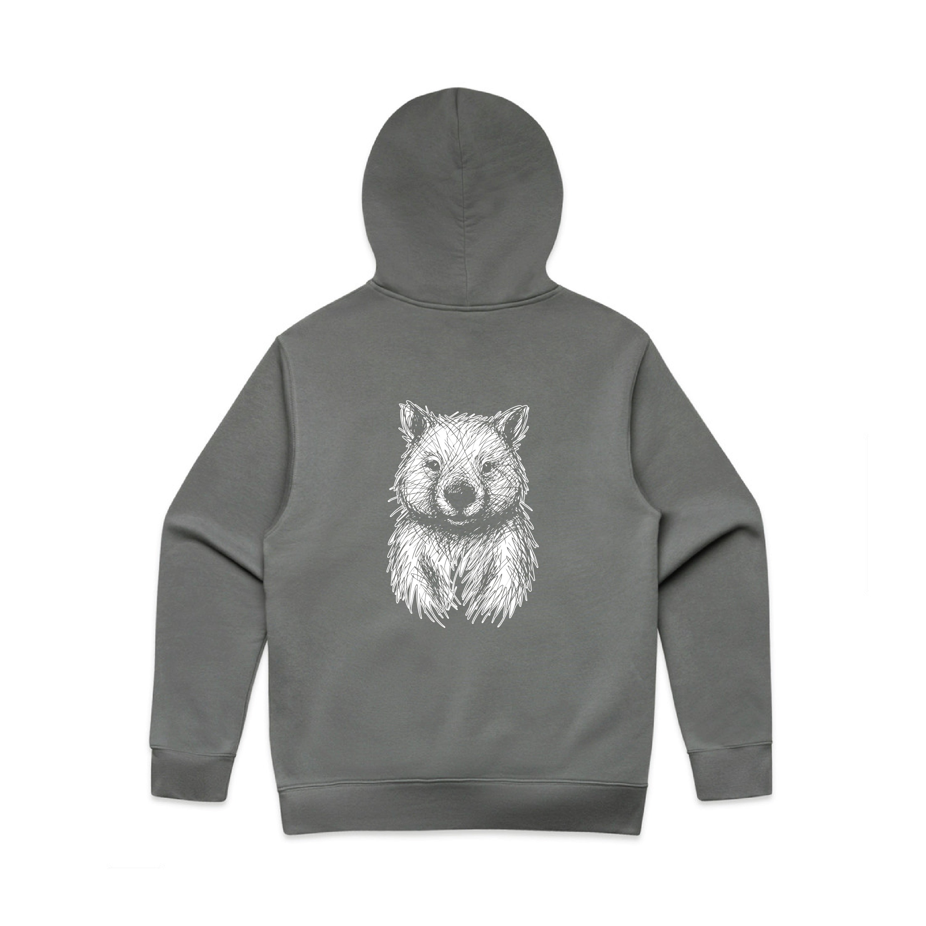 Wombat Stencil - RELAXED Hoodie Australian Wildlife Hub