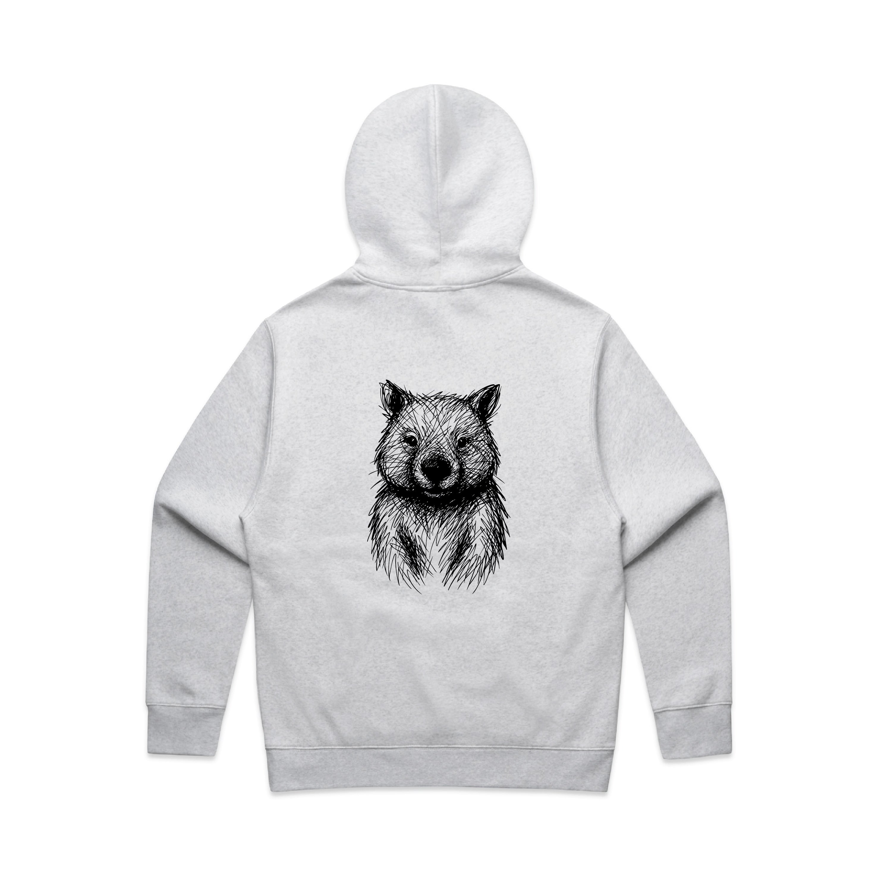 Wombat Stencil - RELAXED Hoodie Australian Wildlife Hub