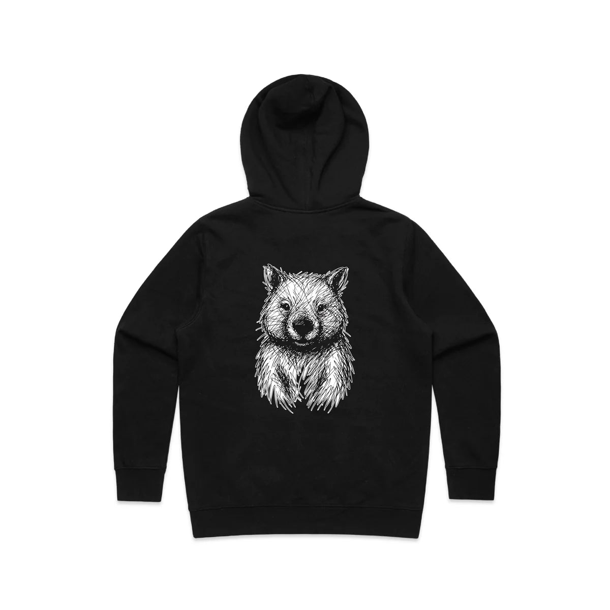 Wombat Stencil Art Oversized Hoodie - Unisex Australian Wildlife Hub
