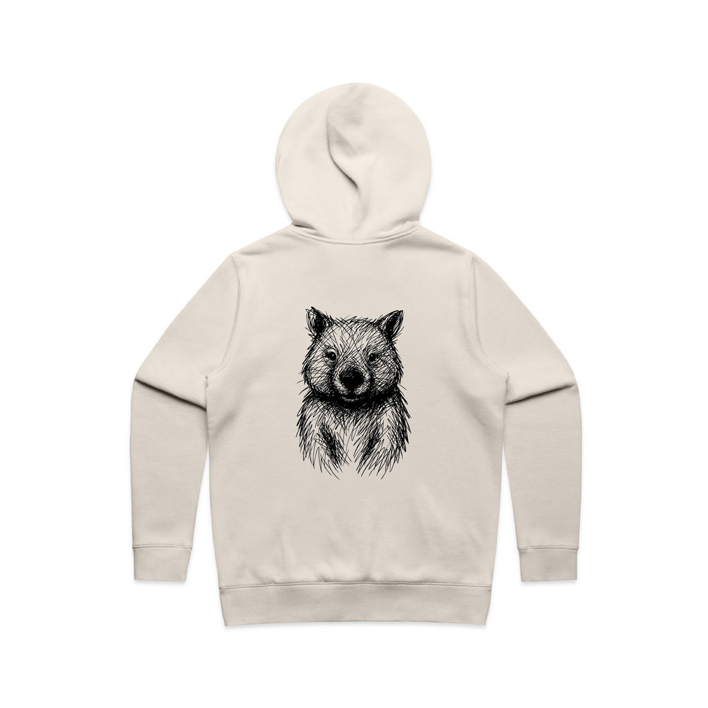 Wombat Stencil - Women’s Hoodie Australian Wildlife Hub