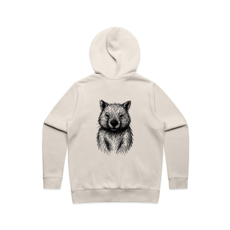 Wombat Stencil - Women’s Hoodie Australian Wildlife Hub