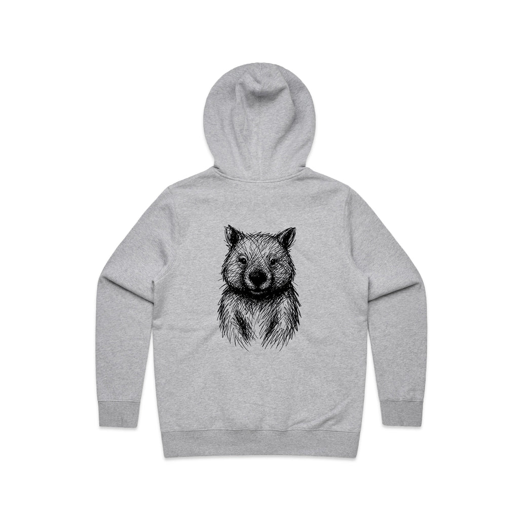 Wombat Stencil - Women’s Hoodie Australian Wildlife Hub