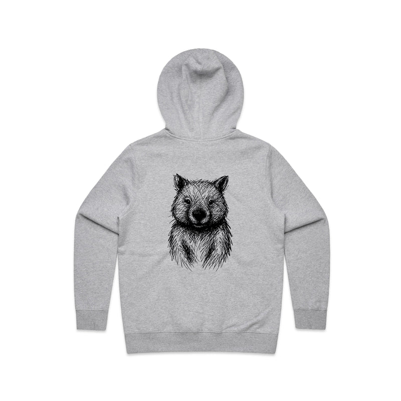 Wombat Stencil - Women’s Hoodie Australian Wildlife Hub