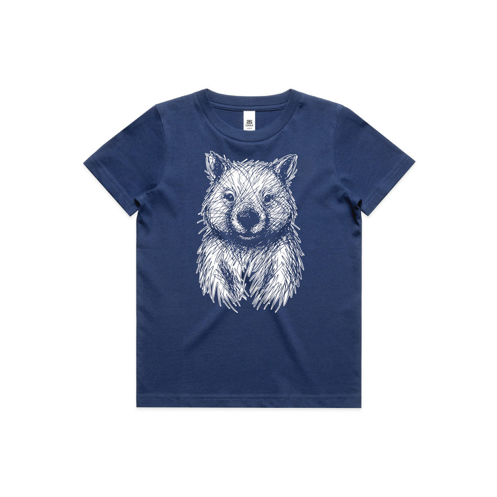 Wombat Stencil - Kids Tee Australian Wildlife Hub