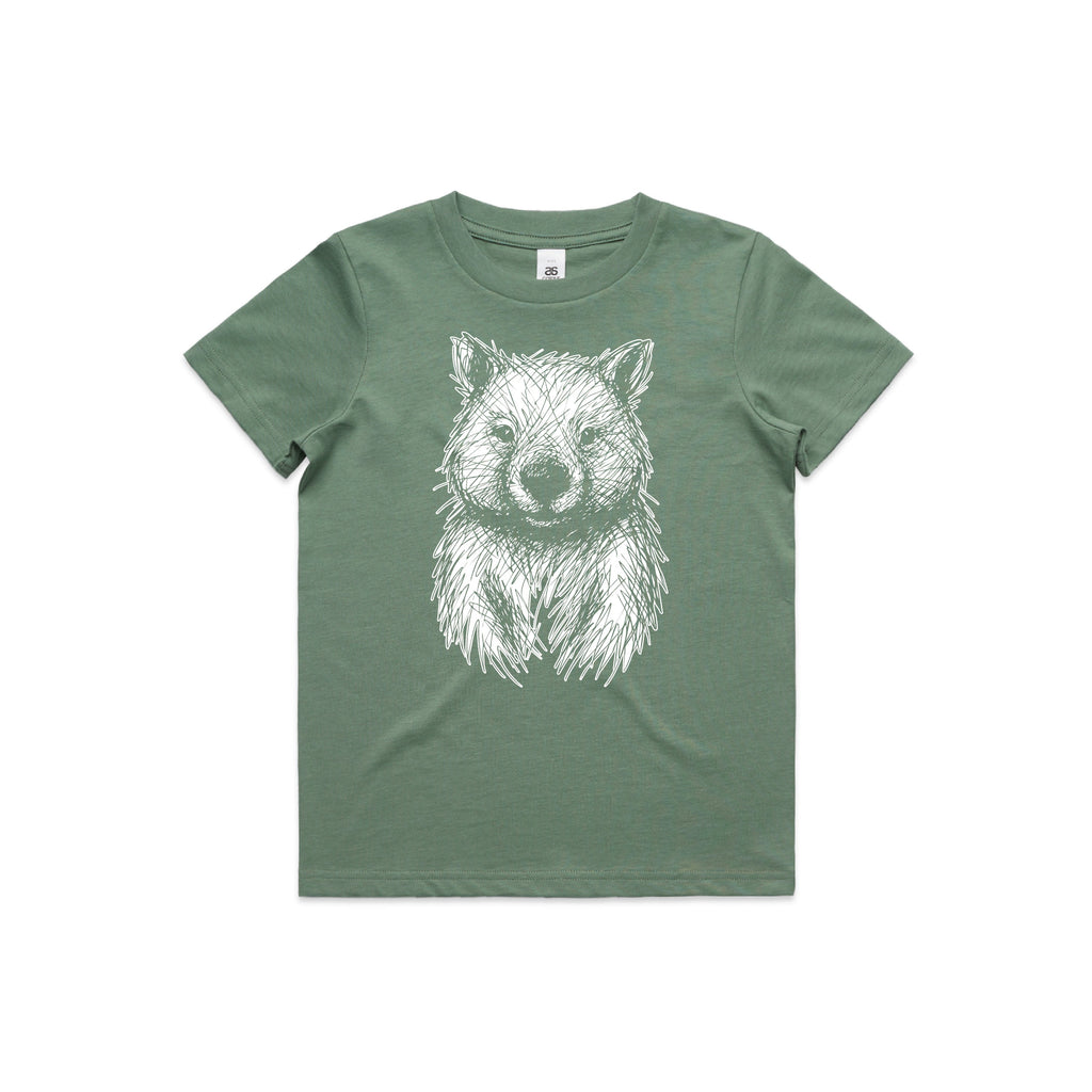 Wombat Stencil - Kids Tee Australian Wildlife Hub