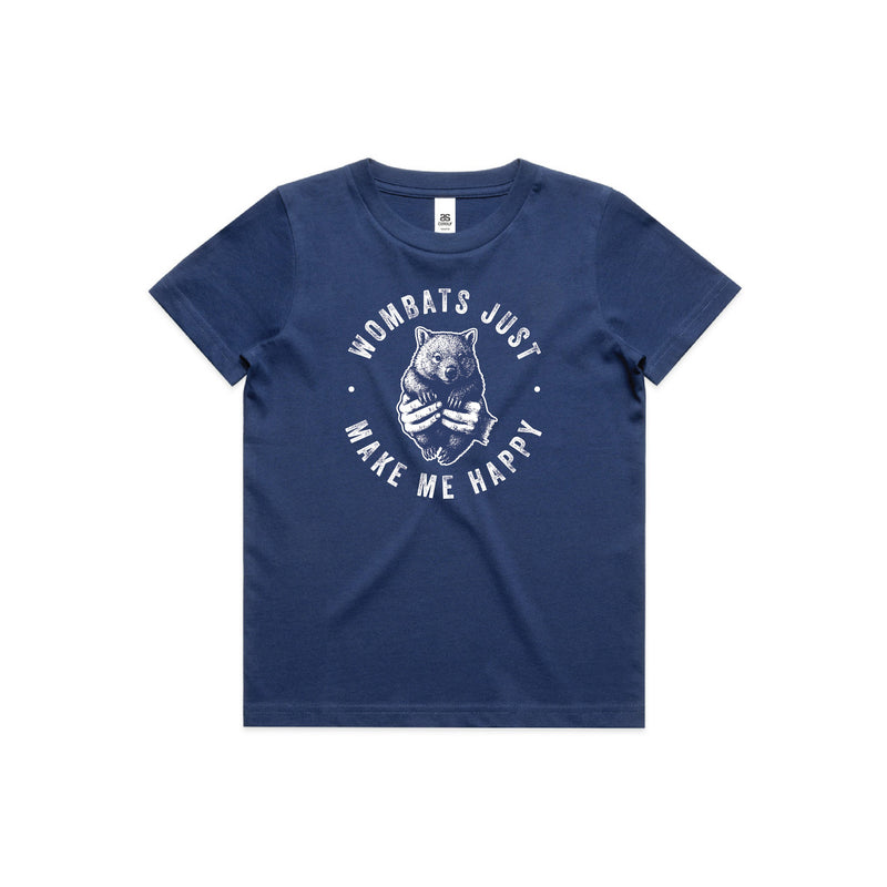 WOMBATS MAKE ME HAPPY - Kids/Youth Tee Australian Wildlife Hub