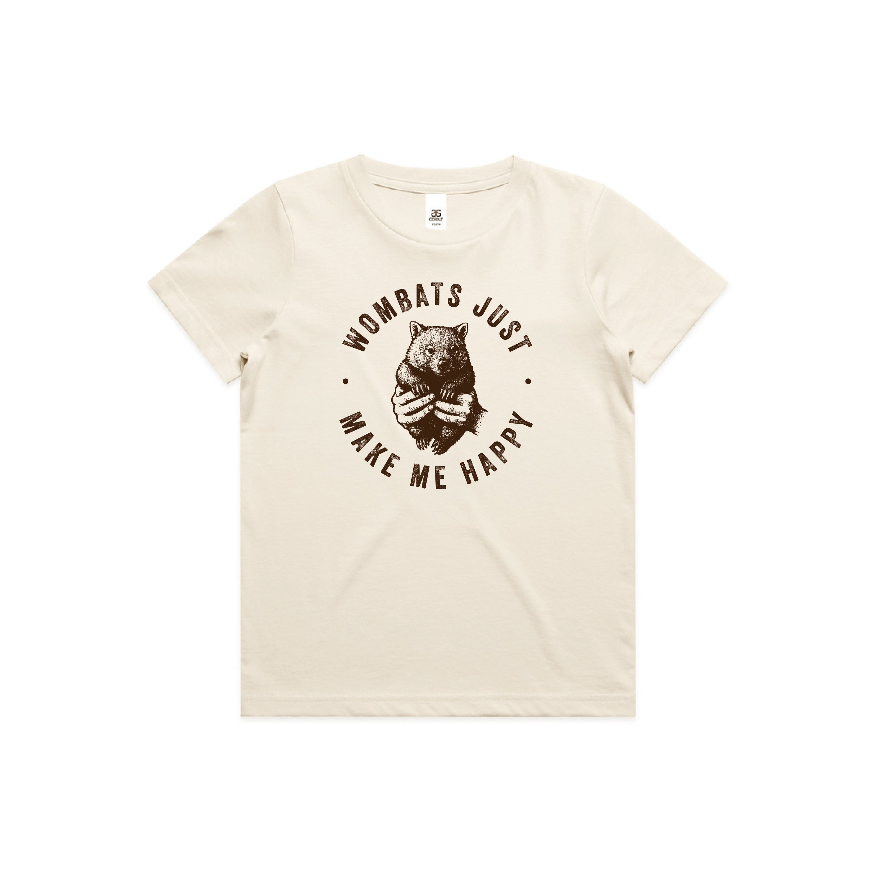 WOMBATS MAKE ME HAPPY - Kids/Youth Tee Australian Wildlife Hub
