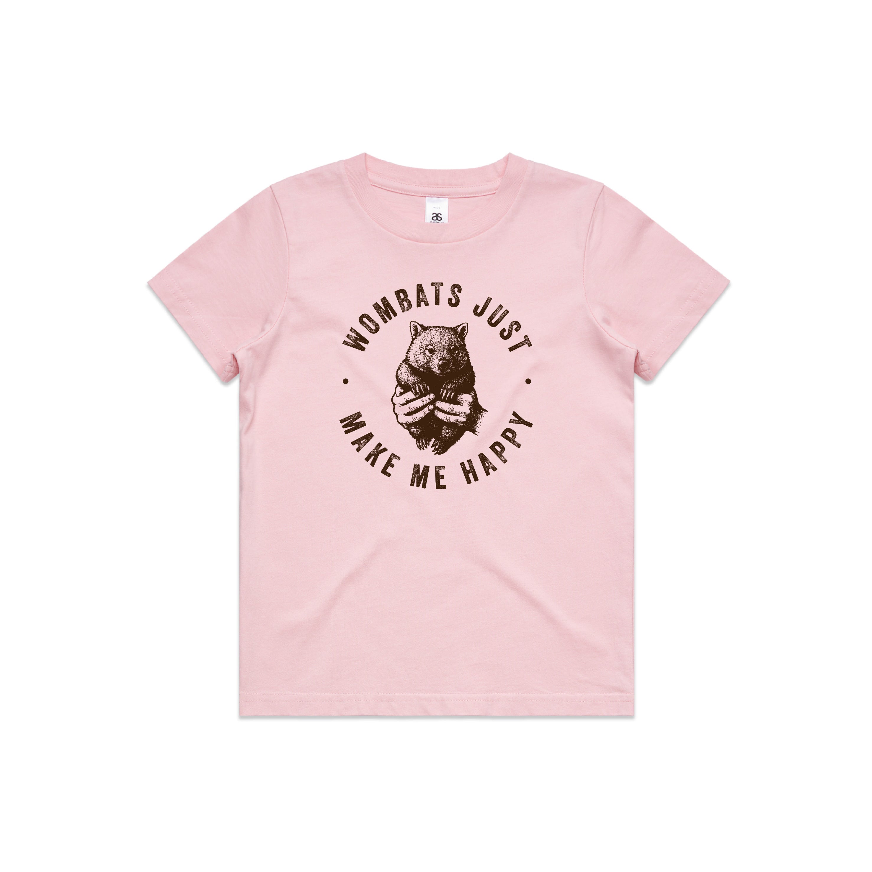 WOMBATS MAKE ME HAPPY - Kids/Youth Tee Australian Wildlife Hub