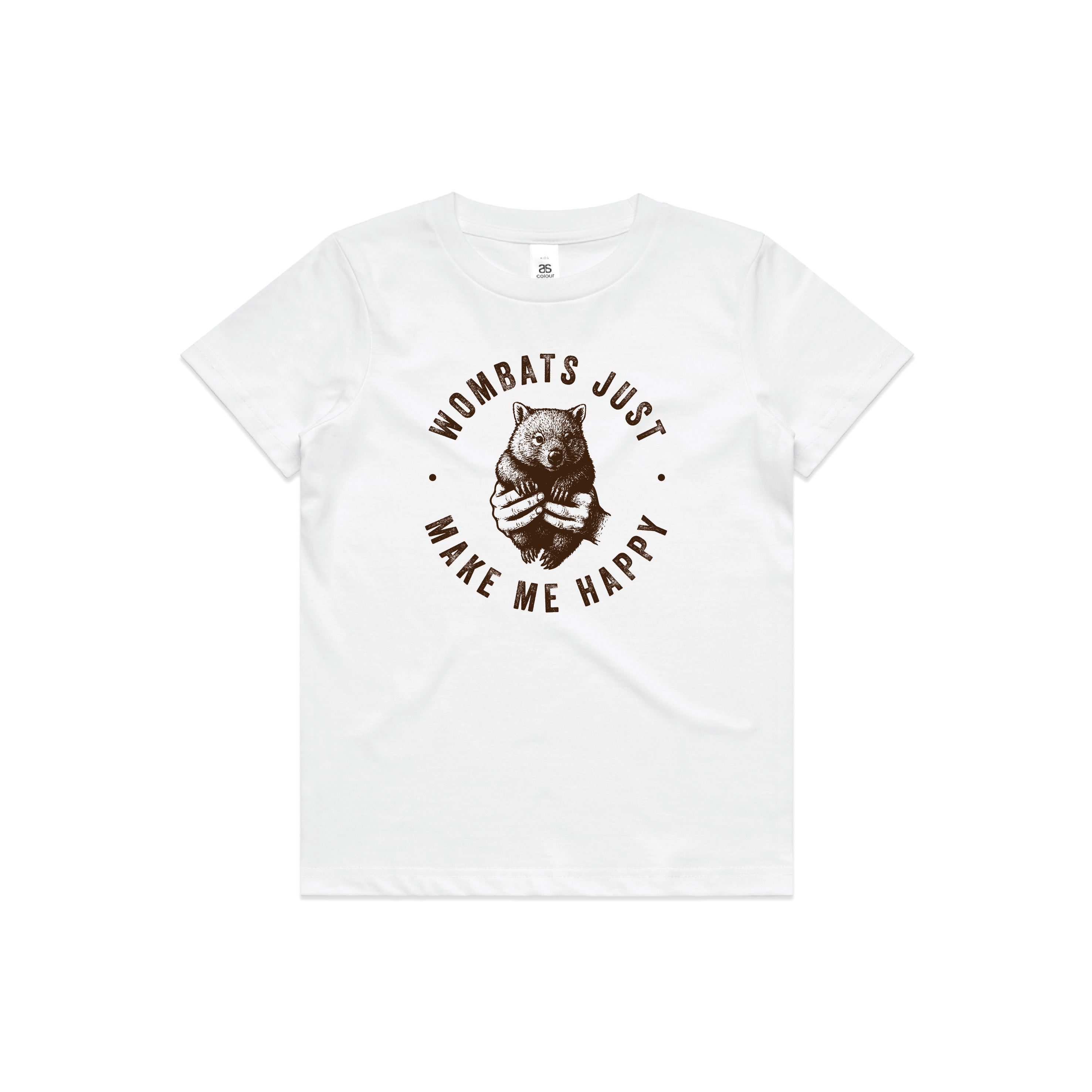WOMBATS MAKE ME HAPPY - Kids/Youth Tee Australian Wildlife Hub