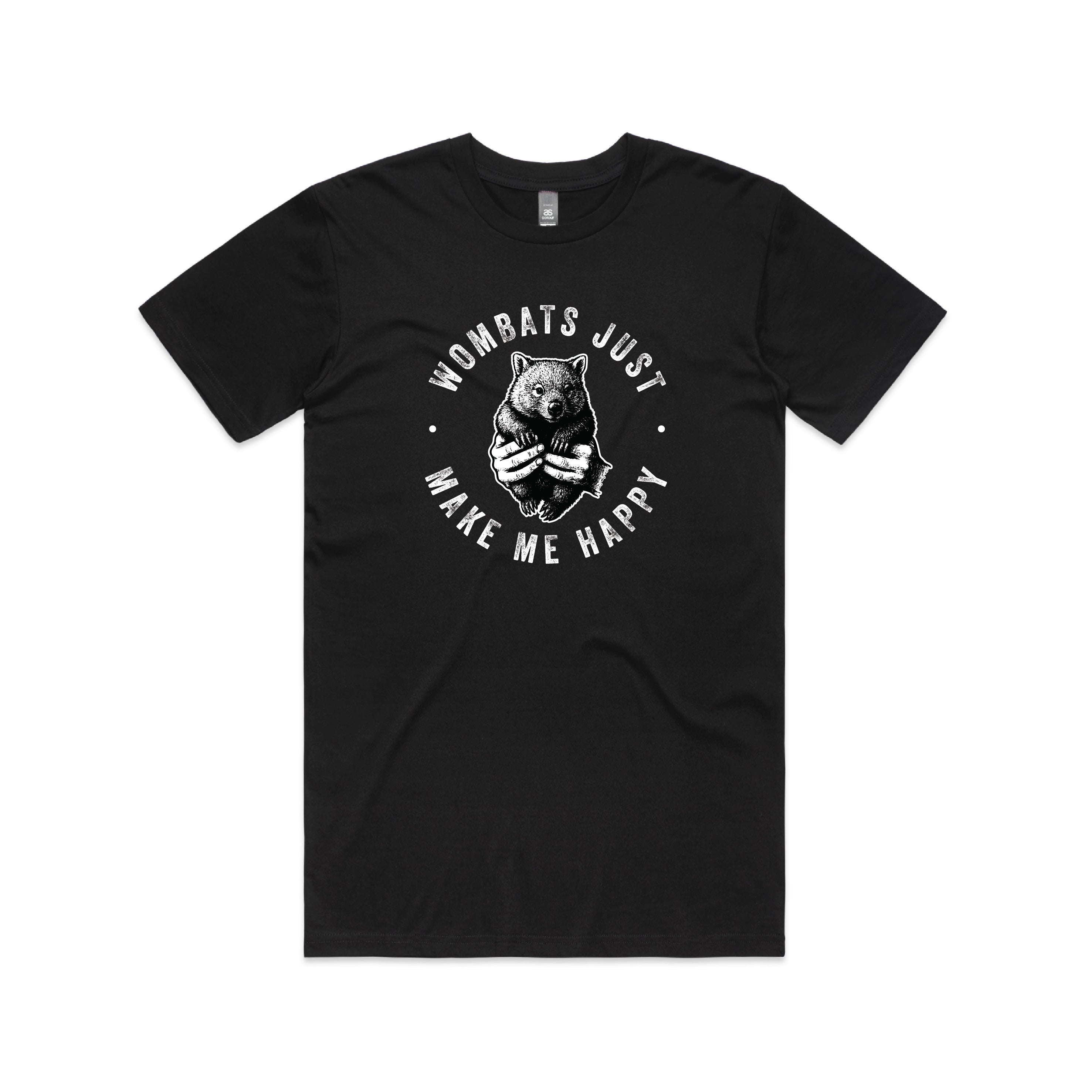 WOMBATS MAKE ME HAPPY - Mens Tee Australian Wildlife Hub