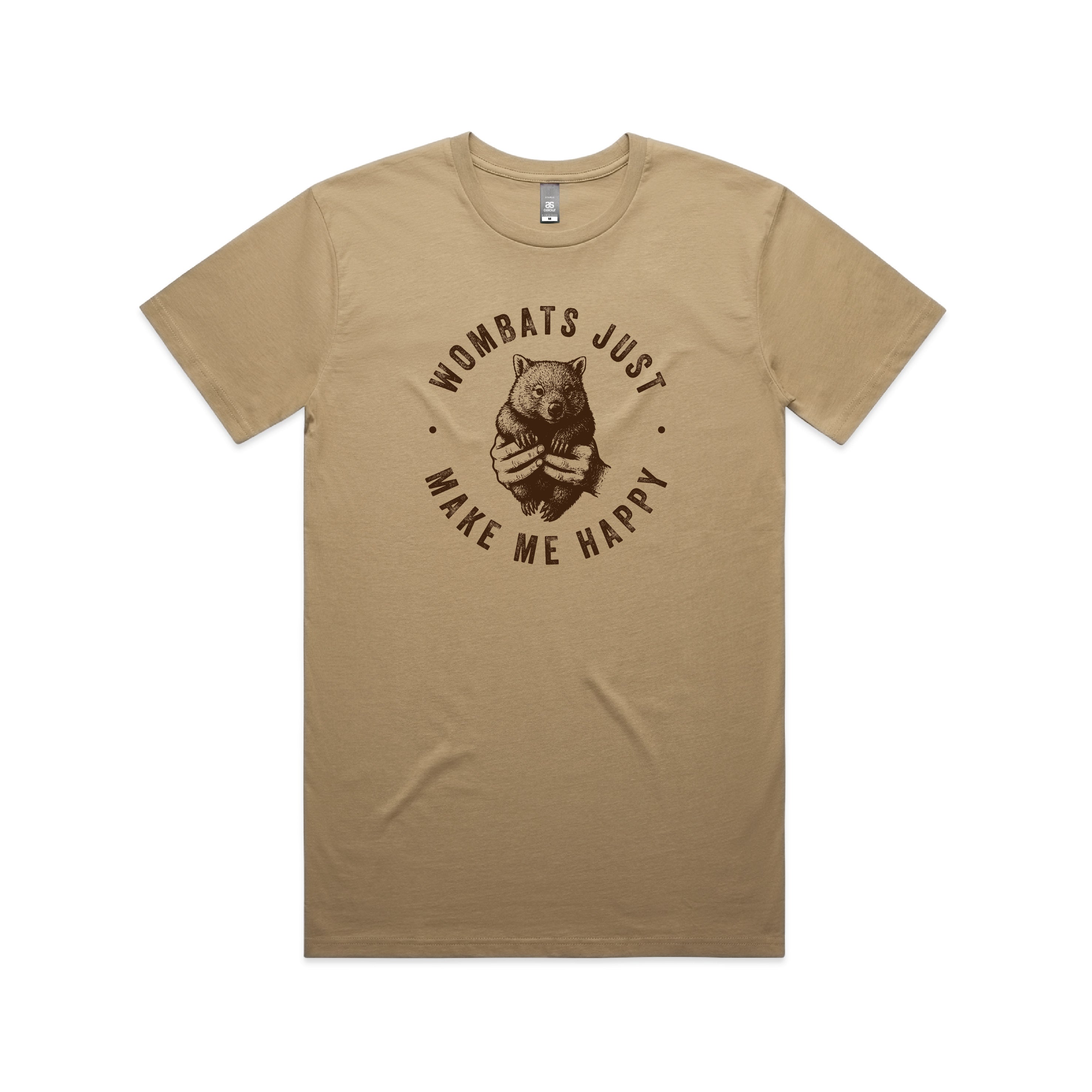 WOMBATS MAKE ME HAPPY - Mens Tee Australian Wildlife Hub