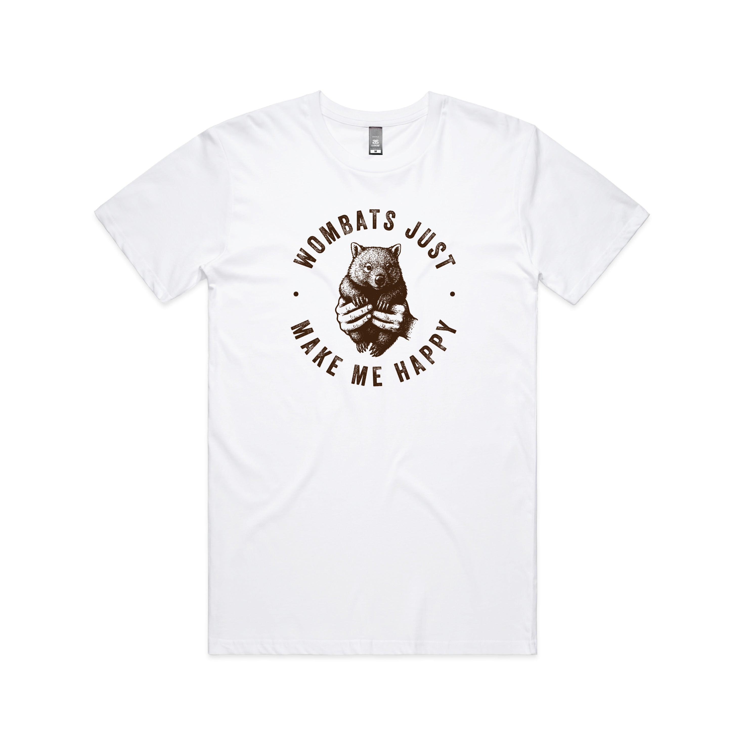 WOMBATS MAKE ME HAPPY - Mens Tee Australian Wildlife Hub