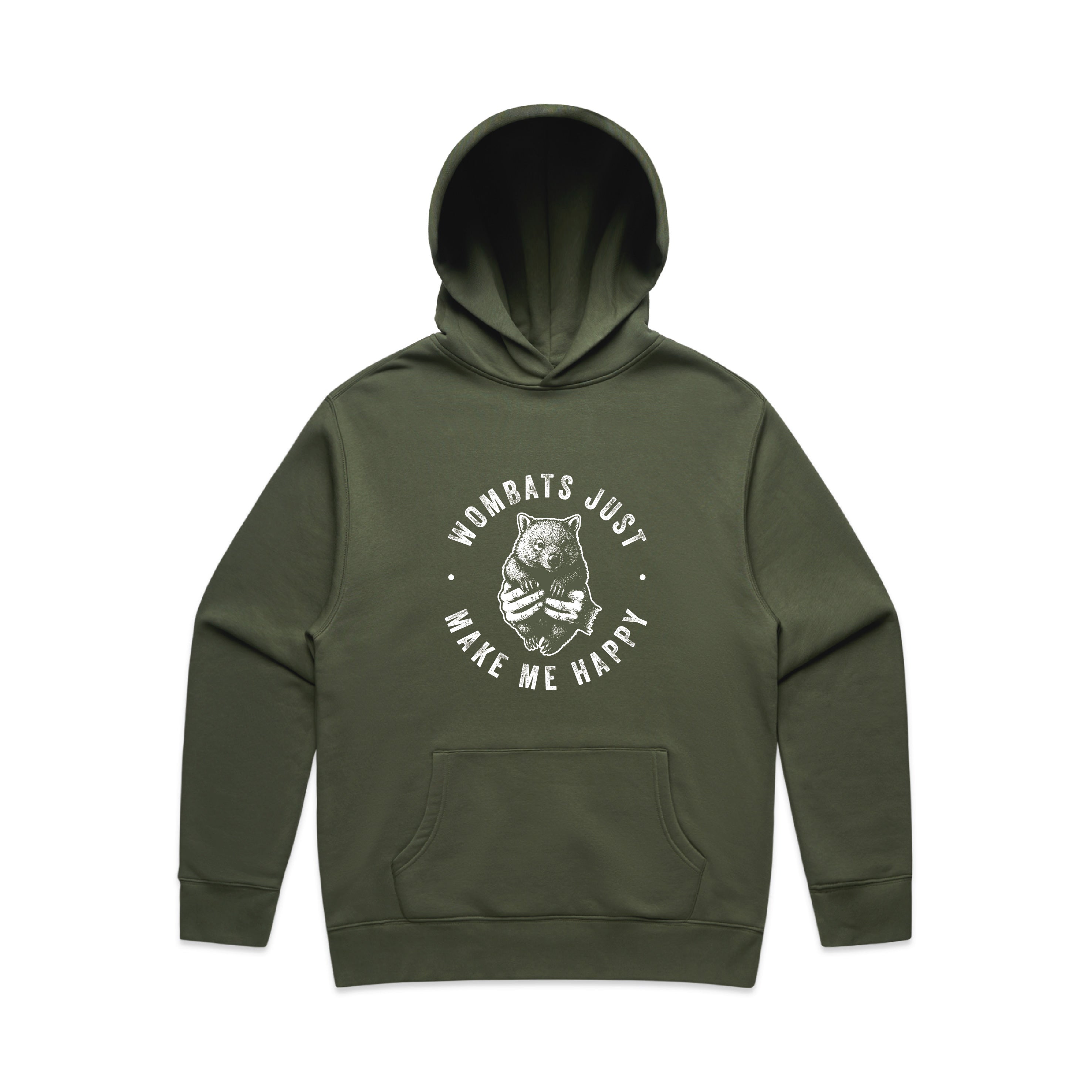 WOMBATS MAKE ME HAPPY - Unisex Hoodie Australian Wildlife Hub