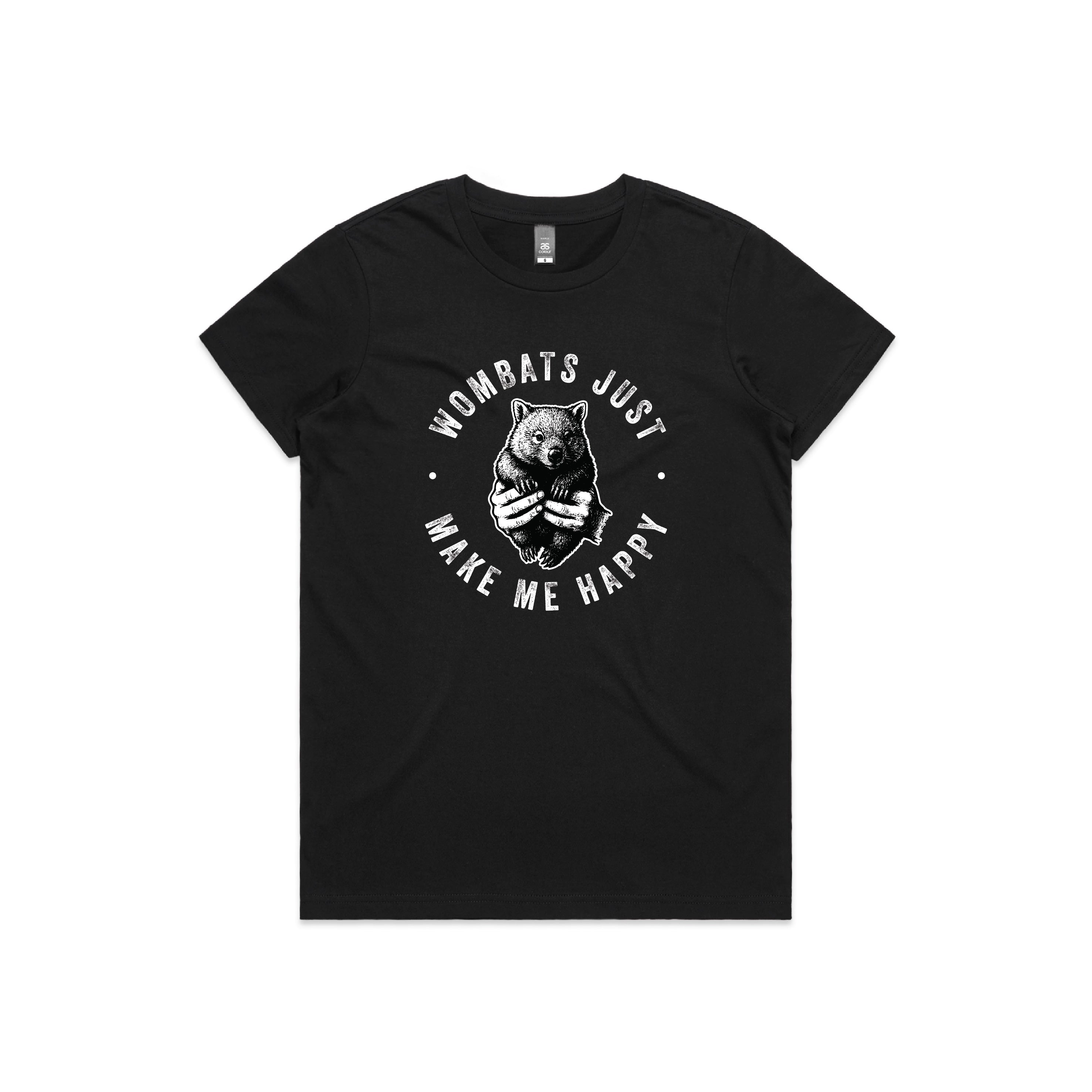 WOMBATS MAKE ME HAPPY - Women’s Tee Australian Wildlife Hub