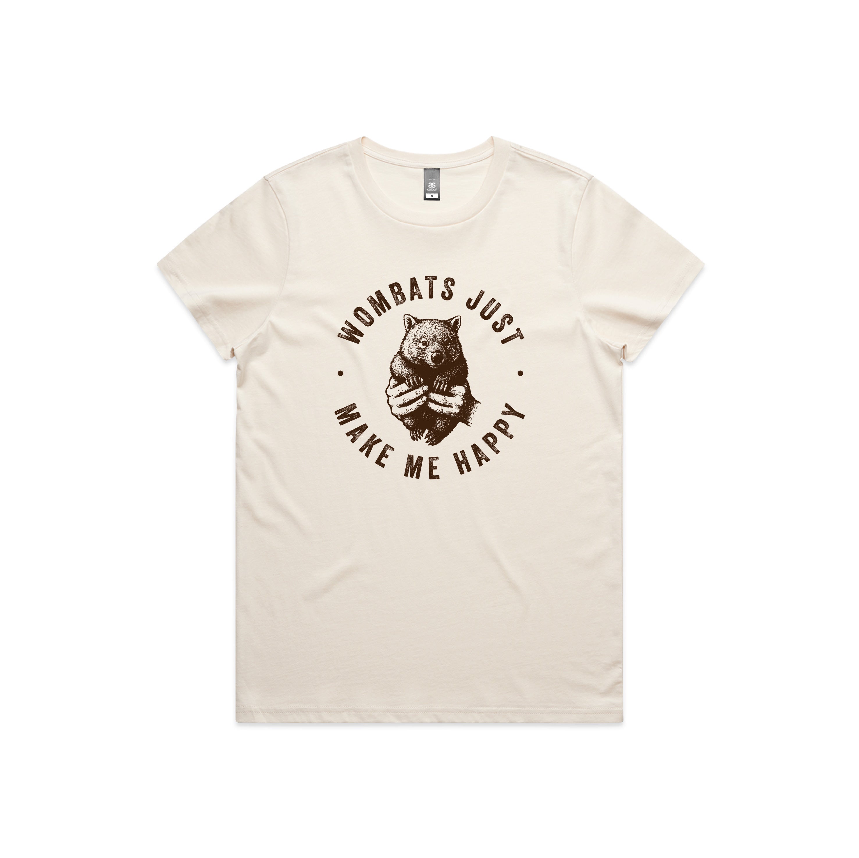 WOMBATS MAKE ME HAPPY - Women’s Tee Australian Wildlife Hub